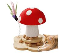 Cat Scratching Post, Mushroom Sisal Toy, Interactive Cat Scratcher, Indoor Climbing Tree, Kitten Enrichment Toy, Sisal Scratcher for Cats, Kittens, Indoors, Soothing Play Furniture Protector