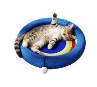 Cat Scratching Post - Oval Sisal Furniture Protector with Kitten Mat | Ideal for Kittens of All Breeds, Living Room, Balcony, Home, Bedroom, Travel, Indoor & East