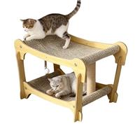 Cat Scratching Post - Scratching Board For Encouraging Claw Maintenance | Natural Material Texture With Cozy Woven Bed Soft Headrest For Sleeping Spot, Wall Corner, Carpet Area, Furniture Shield