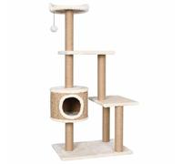 Cat Scratching Post Seagrass 123 cm, Scratching Barrel with Cave, Plush Lying Surfaces, Sisal Scratching Post, Play Tower for Indoor Cats, Sturdy Scratching Furniture for Climbing, Sleeping, Playing