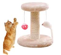 Cat Scratching Post, Sisal Kitten Post Scratch Tower, Interactive Toy Design, Furniture Protection Solution, Sturdy Stable Construction, Ideal for Climbing Tree Playing, 20x20x18cm