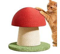 Cat Scratching Post - Tall Mushroom Shaped Sisal Tower for Kitten Exercise, Mental Stimulation with Boredom Relief, Indoor Furniture or Home Apartment, Natural Sisal Material, Gift-Ready Birthday
