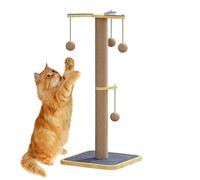 Cat Scratching Post, Tall Scratch Posts, Interactive Toys Tower for Kitten Climbing, Enrichment, Boredom Relief, Furniture Protector, 29.53x12.99x12.99 inches, Multicolor