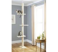 Cat scratching post Tree Tower Climbing Scratch Platform Tier Post floor to ceiling 285cm CA&T Beige One Size