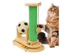 Cat Scratching Posts - Football Design Furniture Protection Sisal Post with Rolling Ball, Sturdy Scratching Board, Natural Wood, Interactive Cat Toy, Robust Column | For Sofa Corners Floor