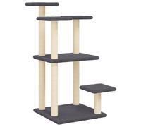 vidaXL Cat Scratching Posts with Platforms Dark Grey 98.5 cm UK