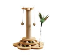 Cat Scratching Posts - Wooden Sisal Rope Palm Tree Scratch Post | Long Lasting Cat Scratcher Posts with Sisal Rope | Ca-t Croboker for Indoor Cats, Kittens, Includes Toy