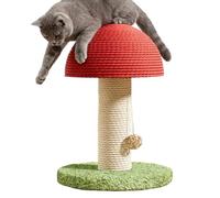 Cat Scratching Tower - Mushroom Design, Sisal Scratcher, Funny Interactive Post for Cats and Kittens, Vertical for Pets for Physical Activity, Stress Relief and Indoors, Rice