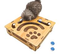 Cat Scratching Toy, Interactive Enrichment Box with 2 Bell Balls, Indoor Activity Simulator for Training and Hunting Simulation