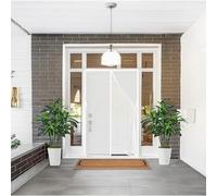 Cat Screen Door 100 x 172 cm Automatically Closes Keeps Bugs Fly Insect Screen Door with Powerful Magnets and Full Frame Magic Tape Ideal for Balcony ＆ Bedroom Doors, White