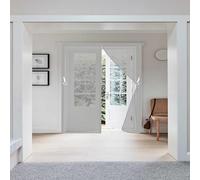 Cat Screen Door 144 x 100 cm Automatically Closes Keeps Bugs Door Fly Screen Curtain No Tools Installation, with Stay Open Buckles Ideal for Balcony ＆ Bedroom Doors, Grey