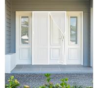 Cat Screen Door 176 x 224 cm Automatically Closes Keeps Bugs Fly Insect Screen Door with Powerful Magnets and Full Frame Magic Tape Suitable for Balcony Bedroom, White