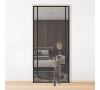Cat Screen Door 85x200cm, Mesh Pet Door with Double-Sided Zipper, Scratch-Resistant Reinforced Net for Cats and Dogs(U-Shaped-Gray)