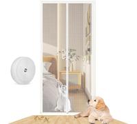 Cat Screen Door 90x210cm Reinforced Resistant Mesh Creen Zipper Pets Proof Prevent Pet Escape Curtains from Living Room, Bedroom, Patio(95x210cm)
