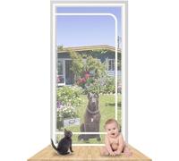Cat Screen Door Fits Door Size 100cm X 200cm, Heavy Duty Pet Screen Door, Prevent Dogs Cats From Running Around, Partition Mesh Cat Door Screen, Zip(110x220cm)