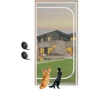 Cat Screen Door Fits Door Size 120cm X 220cm, Reinforced Pet Proof Door Screen, Double Zip Door Screen Mesh For Prevent Cats And Dogs From Escaping(120x220cm)