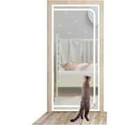 Cat Screen Door Fits Door Size 80cm X 200cm, Heavy Duty Pet Screen Door, Prevent Dogs Cats from Running Around, Partition Cat Door Screen Net, Zip (Color : A, Size : 80x200cm)