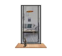 Cat screen Door Fits Door Size 90cm x 210cm, Reinforced Pet Proof Screen Door, Double Zip Mesh Door Curtain for Bedroom, Piano room, Balcony, Greenhouse
