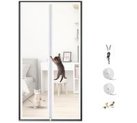 Cat Screen Door - Heavy Duty Fly Nets for Doors with Bilateral Zipper, Anti-Mosquito & Pet Escape Proof Door Net Curtain, Cat Door Screen for Patio Doors Front Doors Standard Door, 80x200cm