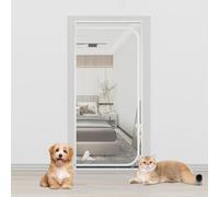 Cat Screen Door Partition Mesh Cat Door Screen with Zipper, Heavy Duty Pets Proof Screen Door Prevent Dogs Cats Running Out from Home (100 x 210cm)