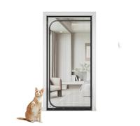 Cat Screen Door Pet Screen Door 90cmx210cm Double Zip Pets Proof Screen Prevent Dogs Cats from Escape Suitable for Living Room, Bedroom, Kitchen, Patio (C-Grey,95x210cm)