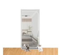 Cat Screen Door, Premium Nano Coating Steel Wire Mesh with Double-Sided Zippers, Breathable & Anti-Scratch Pet Proof Door Curtain, Easy Install Hook-N-Loop Strips for Sliding/Patio/Greenhouse Doors