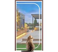 Cat Screen Door Suitable for Size 90cm X 210cm, Pet Safe Fly, Prevent Cats from Escape, for Introduction(White,80x210cm)