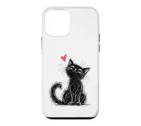 Cat Scribble abstract minimalist cat art Woman men Case for iPhone 12 mini
