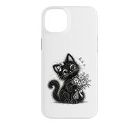 Cat Scribble abstract minimalist cat art Woman men Case for iPhone 14 Plus