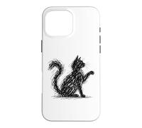 Cat Scribble abstract minimalist cat art Woman men Case for iPhone 16 Pro Max