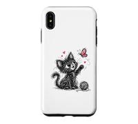 Cat Scribble abstract minimalist cat art Woman men Case for iPhone XS Max