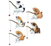 Cat Sculpture Sitting Fishing, Resin Funny Cat Toy Statue, Car Interior Display Decoration, Cute Animal Model, Cat Sculpture Ornament Cute Animal Model For Home Garden Decor