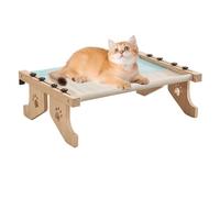 Cat Seat for Windowsill, Cat Seat for Home Cats, Wooden Cat Hammock Seat, Adjustable Cat Window Sill, Cat Bed Nesting Seat with Padded Duvet for Windowsill, Night Tis