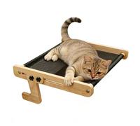 Cat Seat - Wooden 43.5 x 39 x 31 cm | Floating Wooden Hammock Sleeping Area | Cat Perch Bed Side | Floating Hammock Indoor Furniture for Cats Relax and Enjoy the View