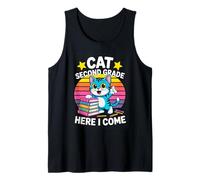 Cat Second Grade Here I Come Back to School Tank Top