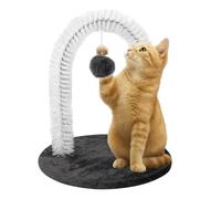 Cat Self Groomer - Cat Massage Brush Grooming Arch | Non-slip Shedding Post Massage Toy with Scratching Pad Pet Accessories for Kitten Training