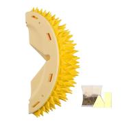 Cat Self Groomer Corner Scratcher Cute Durian Shape Wall Mounted Cat Massager With Catnip Container For Home Pets Durable ABS PVC Material Bright Colors Includes 2 Adhesive Tapes
