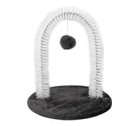 Cat Self Groomer, Self Grooming Arch Brush with Scratching Pad Base, Hair Remover and Massage Tool for Shedding Control, Furniture Protector for Indoor Cats and Kittens