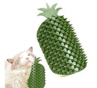 Cat Self Grooming Massage Toy Brush, Pineapple Shaped Self-Entertainment Cat Toy Corner Groomer, Soft Rubber Cat Brush for Shedding and Grooming