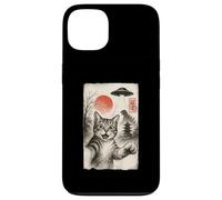 Cat Selfie Alien UFO Funny Invasion Meme Sumi-e Japanese Case for iPhone 13