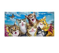 (Cat selfie) Funny Cat And Dog Beach Towel,75*150cm Pool Towel Super Soft Cat And Dog Towel For Pet Lovers