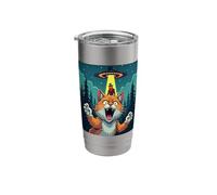 Cat Selfie Saint Patrick UFO Saint Patricks Day Alien Stainless Steel Insulated Tumbler
