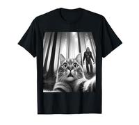Cat Selfie & Sasquatch Bigfoot Aliens UFOs Men & Women Weird T-Shirt