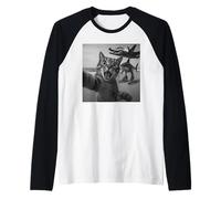 Cat Selfie Shark Crocodile Italian Brainrot Meme Men Women Raglan Baseball Tee