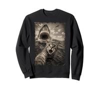 Cat Selfie Shark Funny Meme Sweatshirt