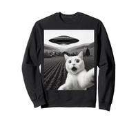 Cat Selfie With Alien UFO Funny Cat Gifts For Men Women Kids Sweatshirt
