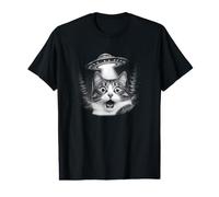 Cat Selfie with Alien UFO Funny Cat Lovers Men Women Kids Value Graphic T-Shirt