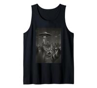 Cat Selfie With Alien UFO Shirt Philadelphia UFO Invasion Tank Top