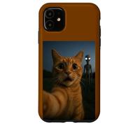 Cat Selfie with Alien with White Eyes Funny for Kids Adults Case for iPhone 11