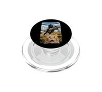Cat Selfie With Aliens Gorilla T-Rex -Fun Teen Boys Cat Meme PopSockets PopGrip for MagSafe